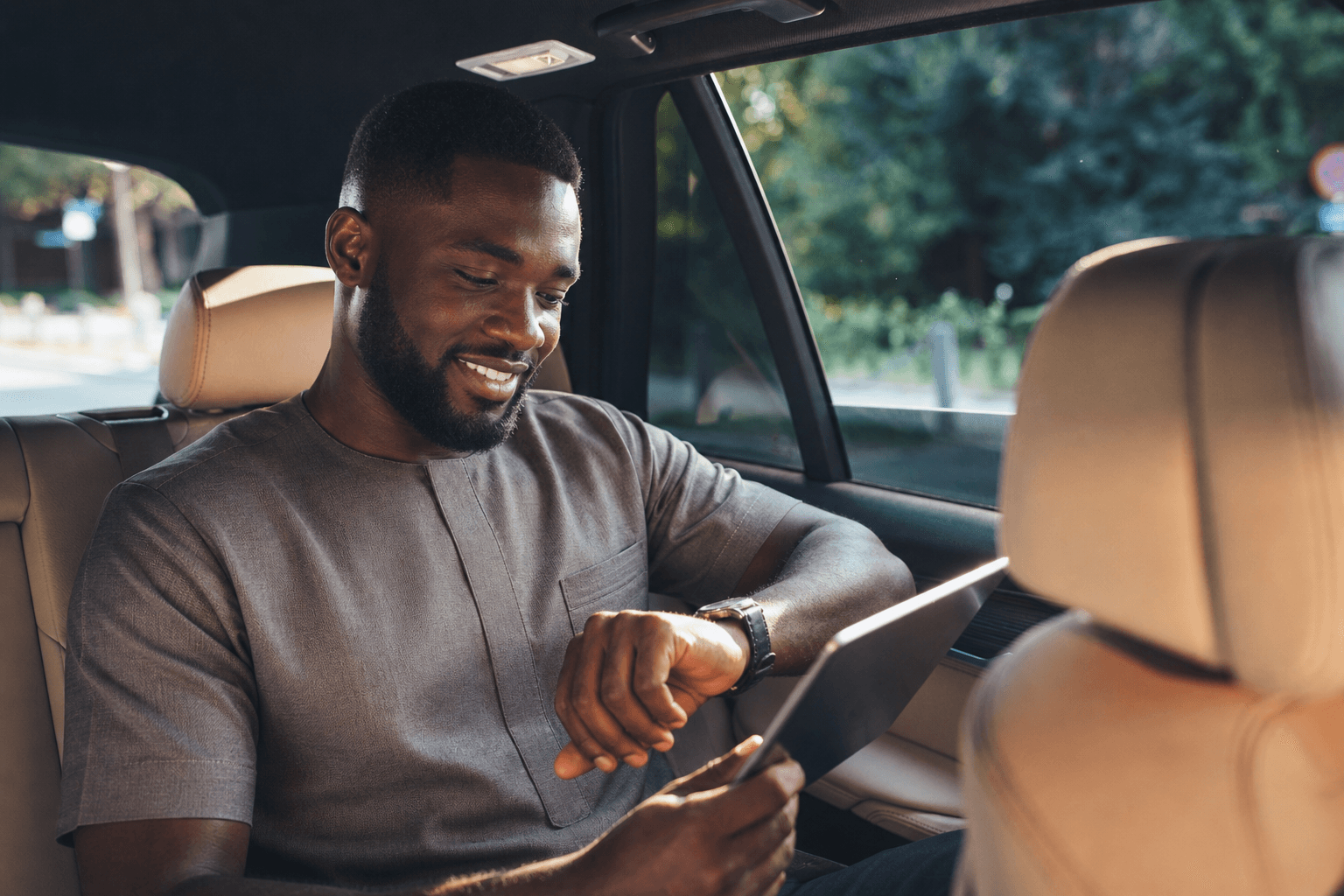 Man in car